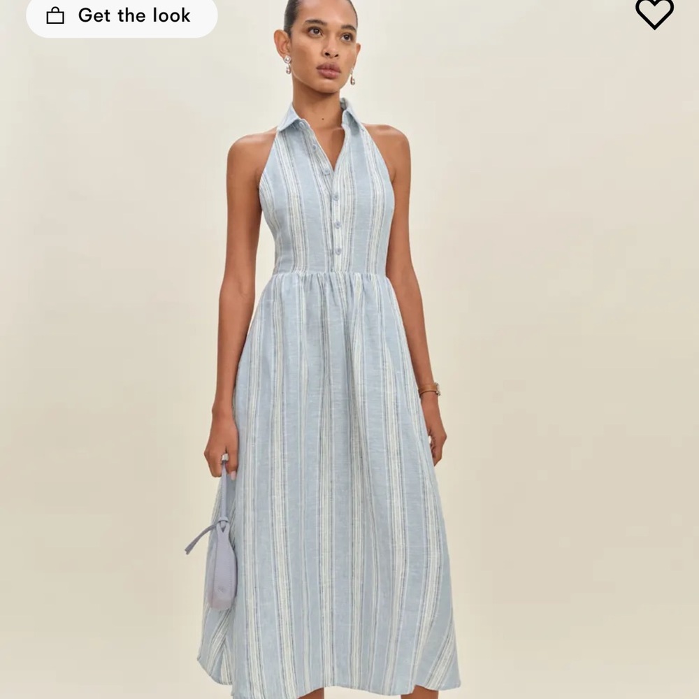 Reformation Tace Linen Striped Midi Dress